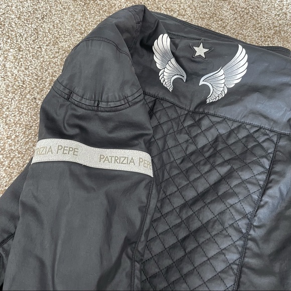 Patrizia Pepe Black Jacket Moto Style Biker Princess. Ideal Condition! Size 42! - Picture 10 of 10